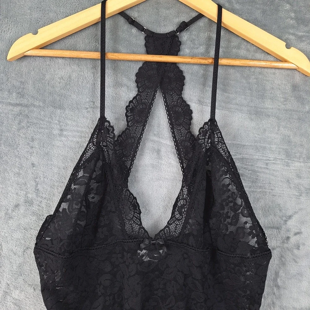Womens Dress Small Black Floral Lace Babydoll Fairy Grunge Whimsigoth Mini Sheer